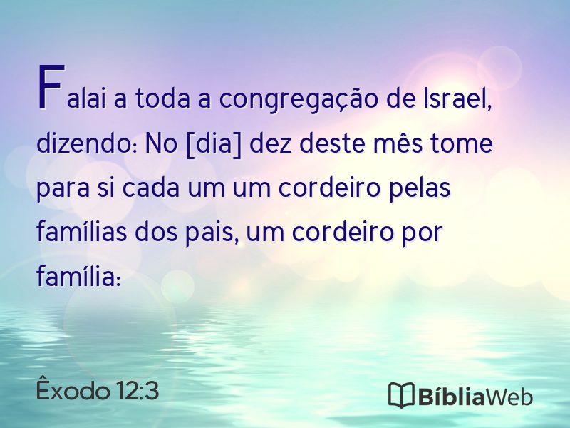 Êxodo 12:3 em imagem para compartilhar