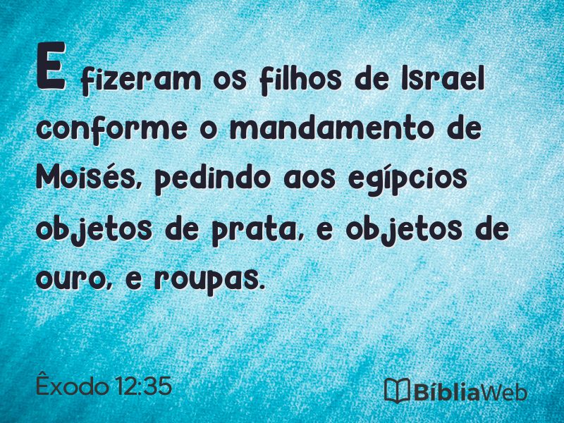 Êxodo 12:35 em imagem para compartilhar