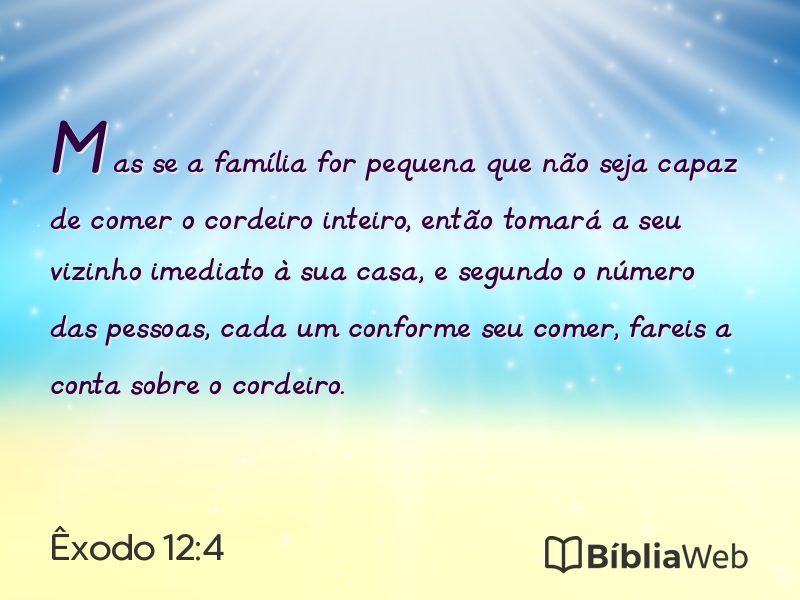 Êxodo 12:4 em imagem para compartilhar