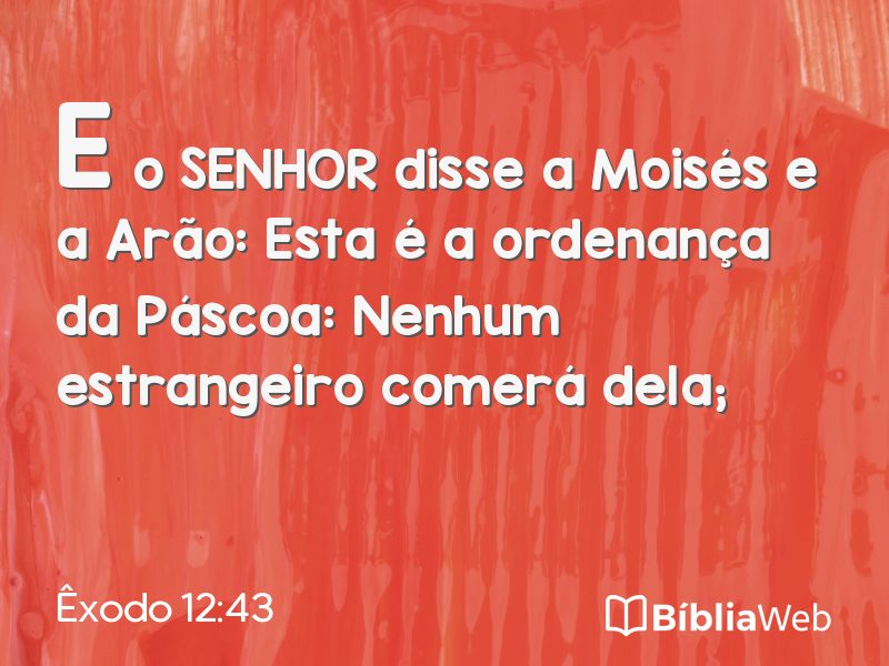 Êxodo 12:43 em imagem para compartilhar