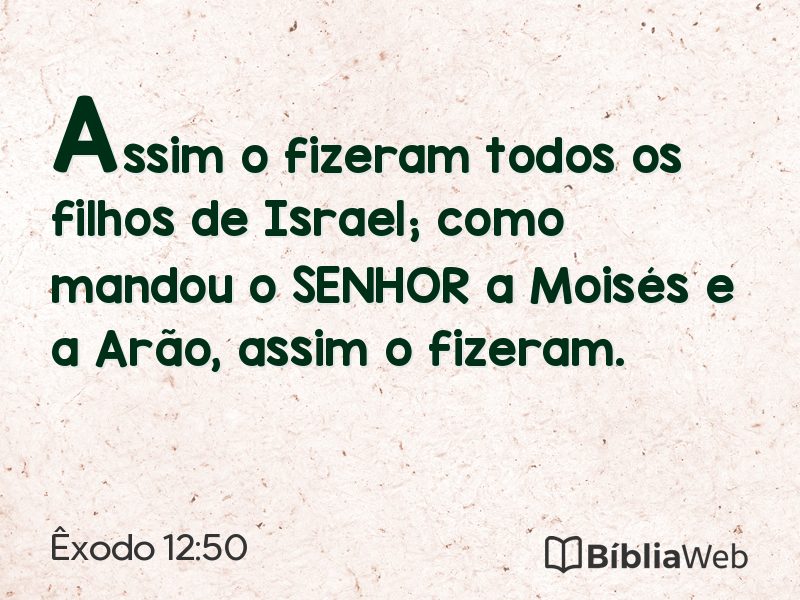 Êxodo 12:50 em imagem para compartilhar