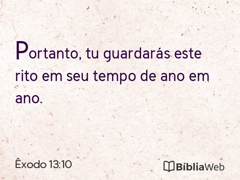 Êxodo 13:10 em imagem para compartilhar