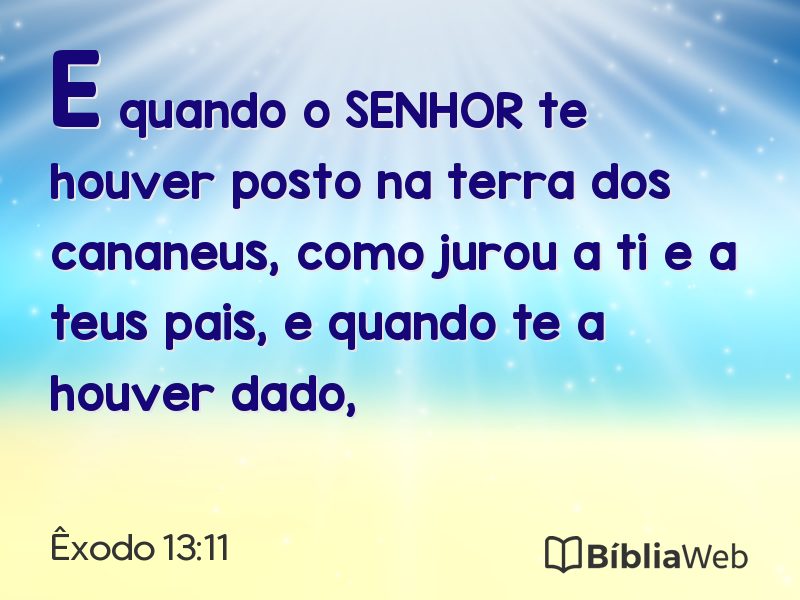 Êxodo 13:11 em imagem para compartilhar