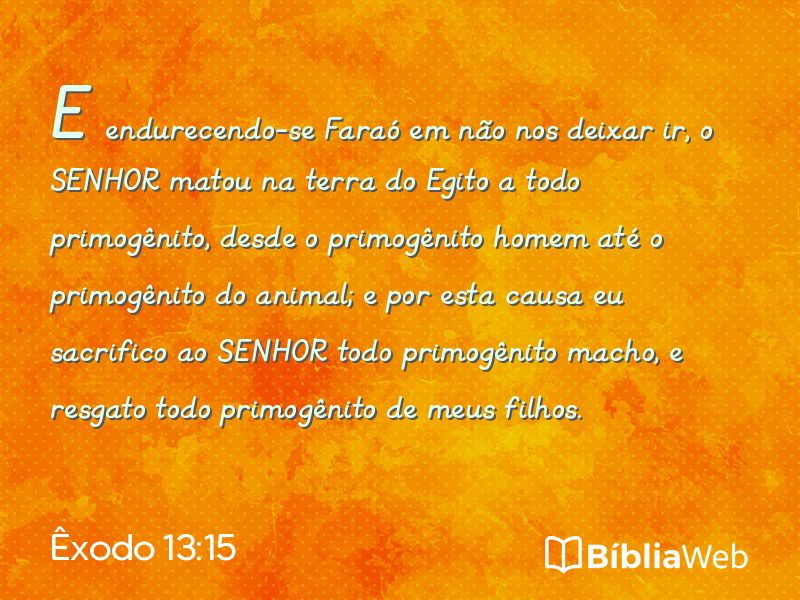 Êxodo 13:15 em imagem para compartilhar