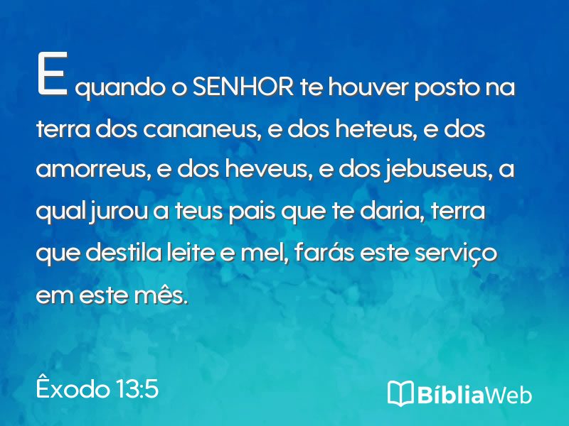 Êxodo 13:5 em imagem para compartilhar