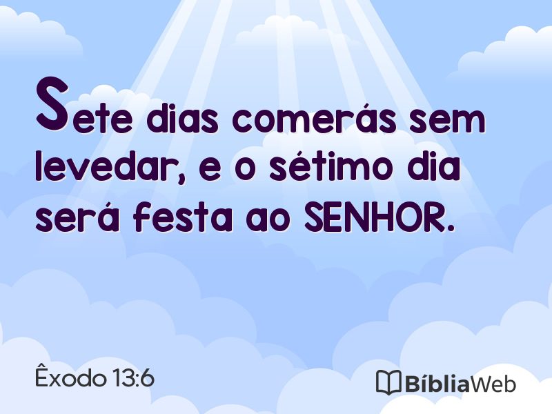 Êxodo 13:6 em imagem para compartilhar