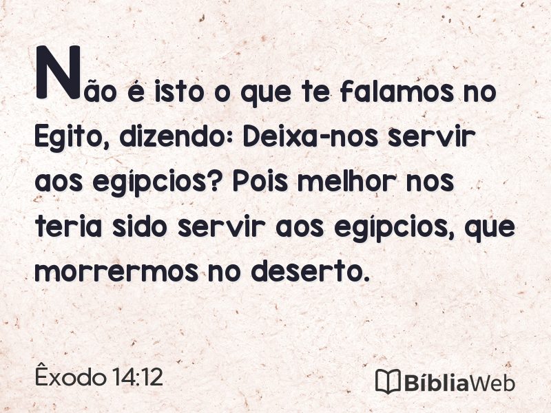 Êxodo 14:12 em imagem para compartilhar