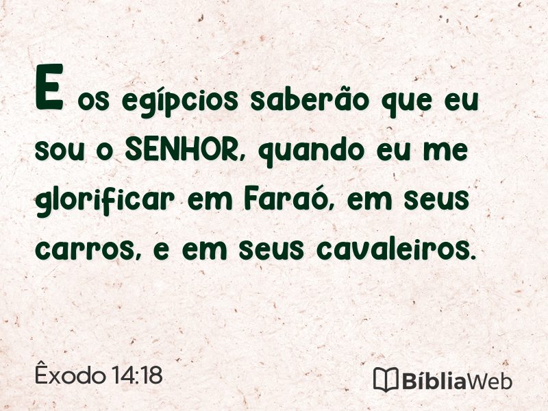 Êxodo 14:18 em imagem para compartilhar
