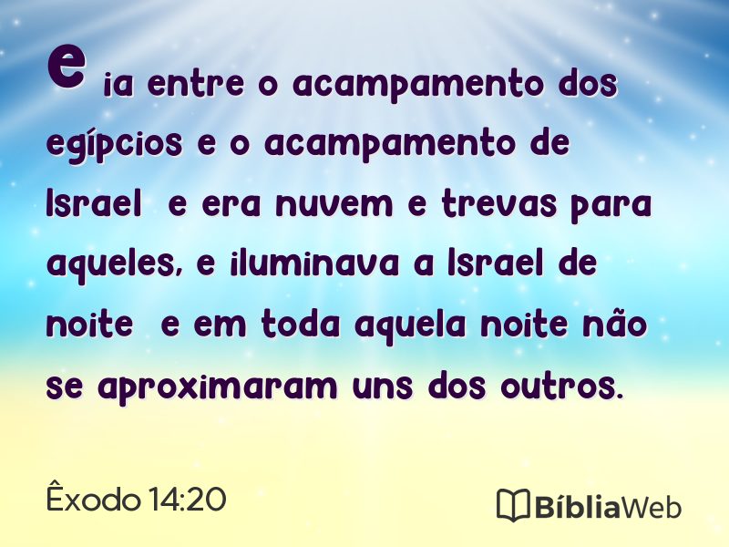 Êxodo 14:20 em imagem para compartilhar