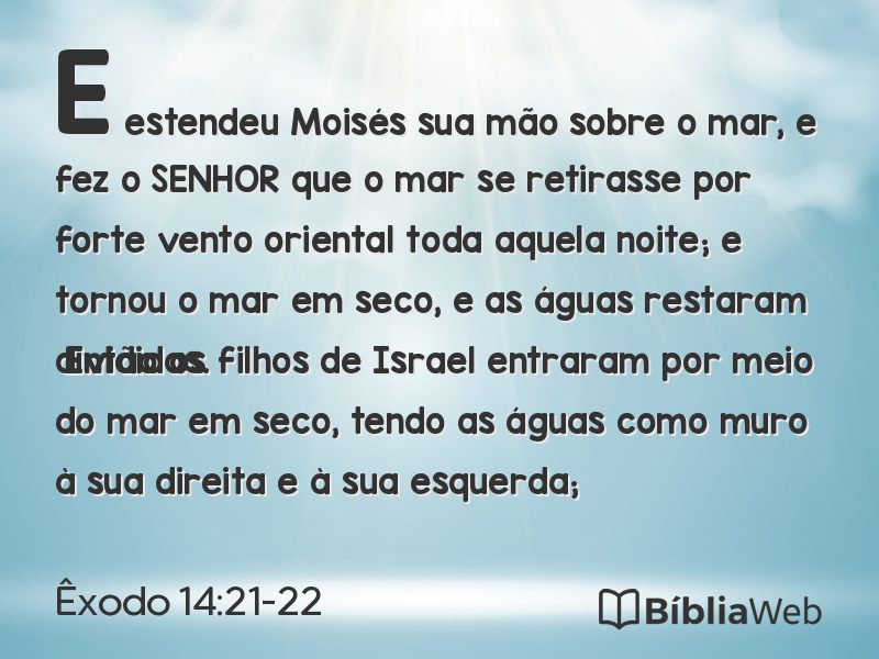 Êxodo 14:21-22 em imagem para compartilhar