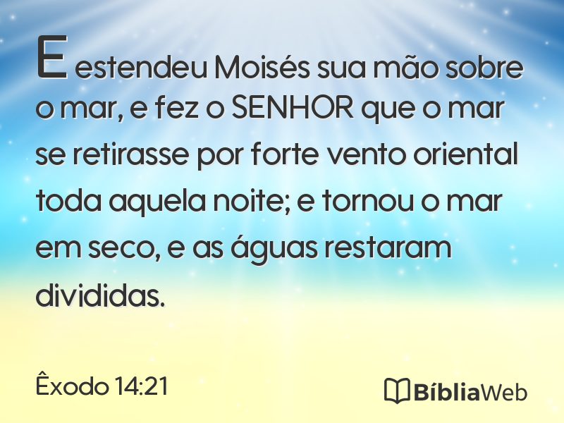 Êxodo 14:21 em imagem para compartilhar