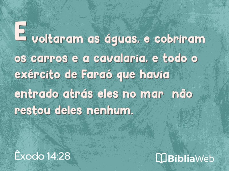 Êxodo 14:28 em imagem para compartilhar