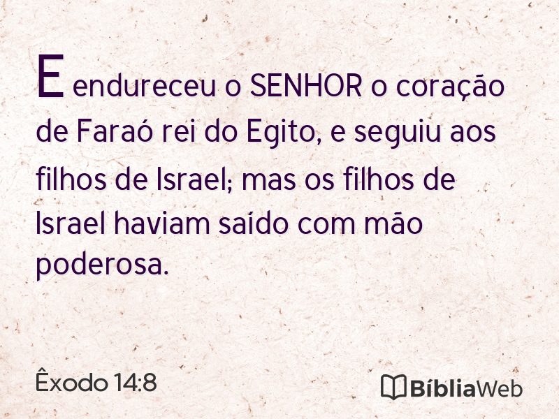 Êxodo 14:8 em imagem para compartilhar
