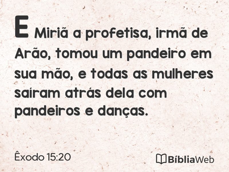 Êxodo 15:20 em imagem para compartilhar