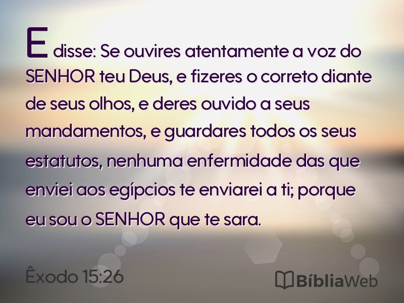 Êxodo 15:26 em imagem para compartilhar