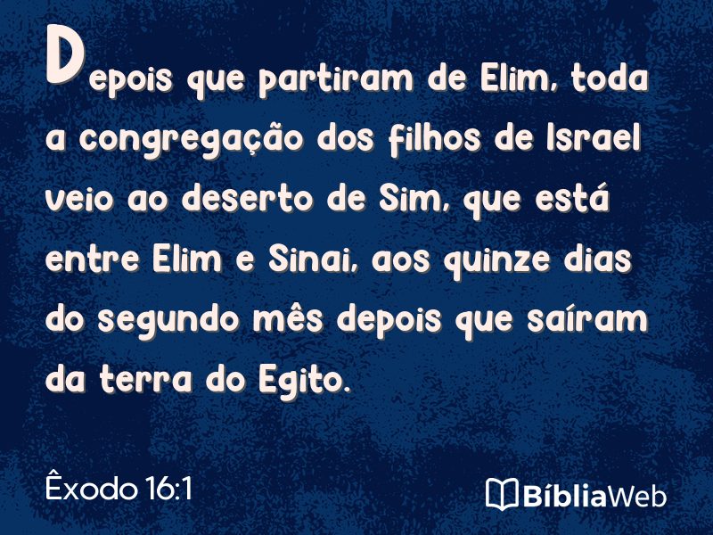 Êxodo 16:1 em imagem para compartilhar