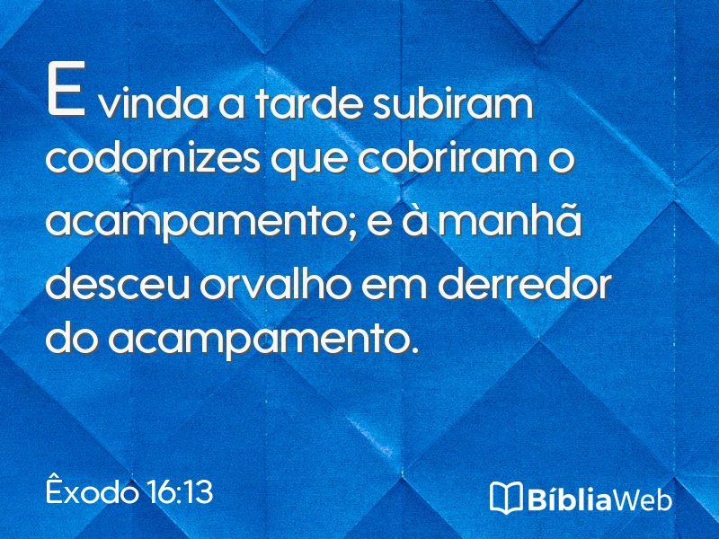 Êxodo 16:13 em imagem para compartilhar