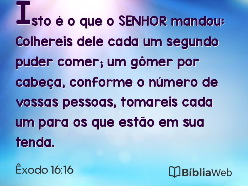 Êxodo 16:16 em imagem para compartilhar