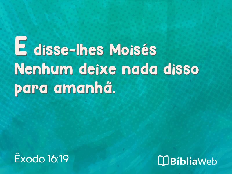 Êxodo 16:19 em imagem para compartilhar