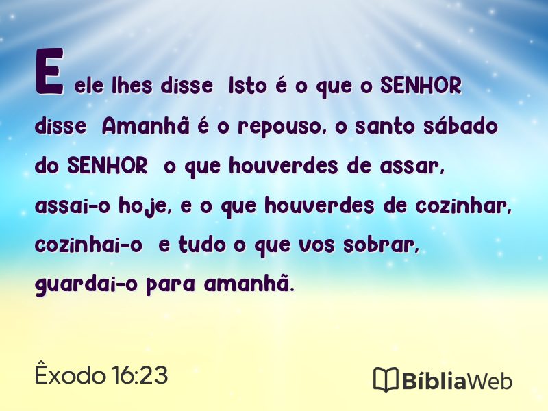Êxodo 16:23 em imagem para compartilhar