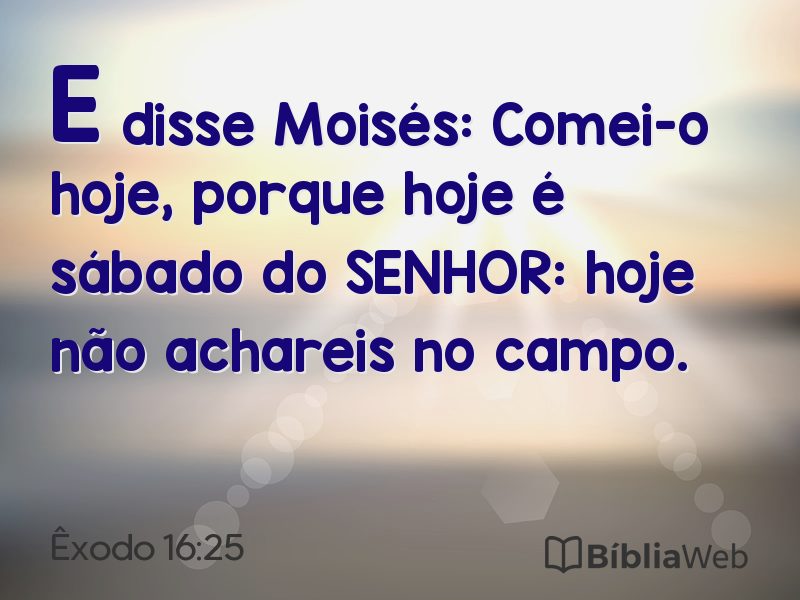 Êxodo 16:25 em imagem para compartilhar
