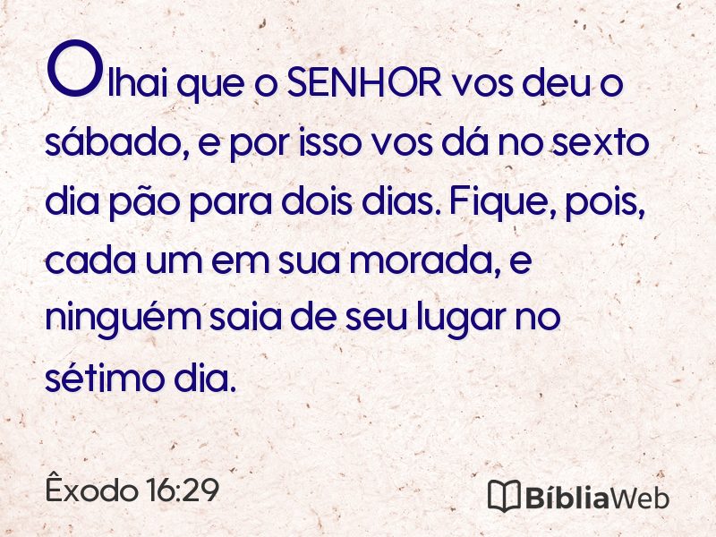 Êxodo 16:29 em imagem para compartilhar