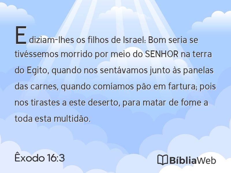 Êxodo 16:3 em imagem para compartilhar