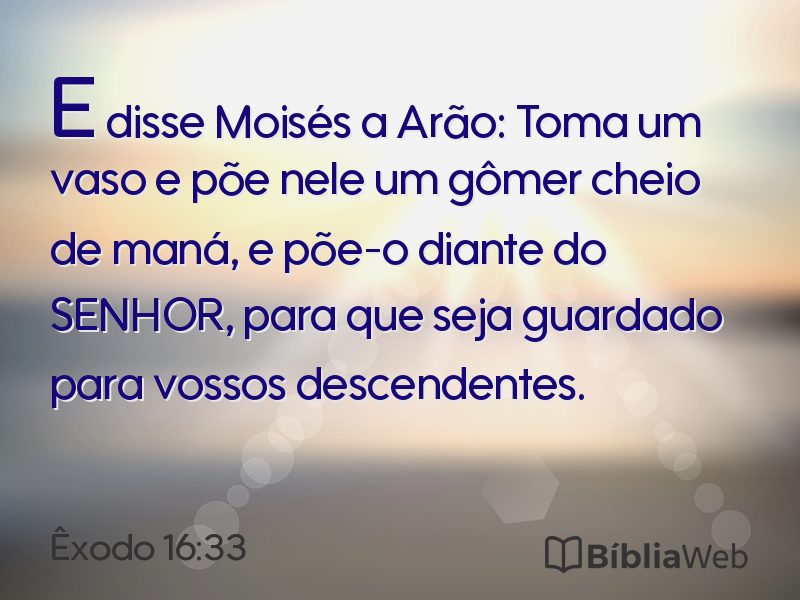 Êxodo 16:33 em imagem para compartilhar