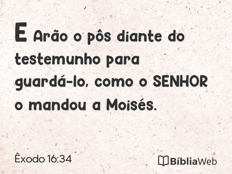 Êxodo 16:34 em imagem para compartilhar