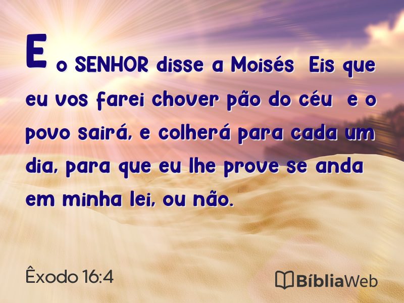 Êxodo 16:4 em imagem para compartilhar