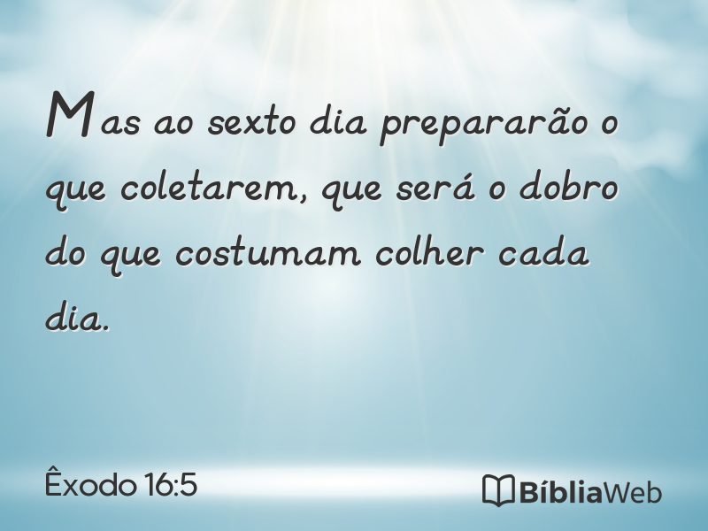 Êxodo 16:5 em imagem para compartilhar