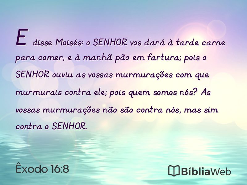 Êxodo 16:8 em imagem para compartilhar