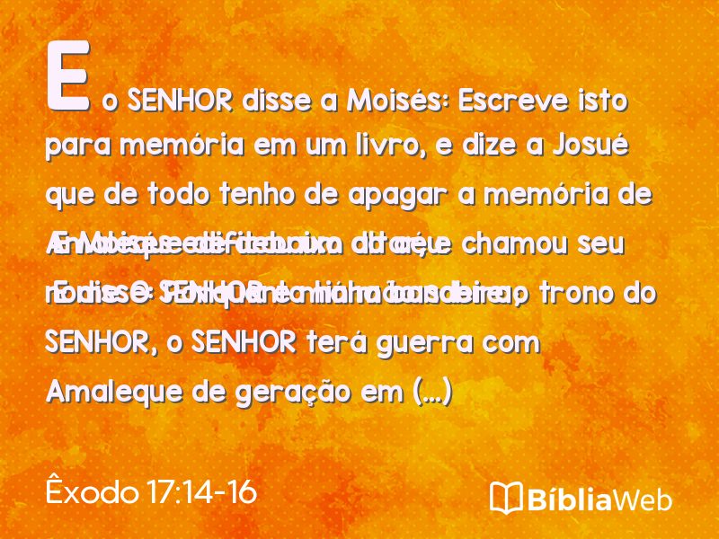 Êxodo 17:14-16 em imagem para compartilhar