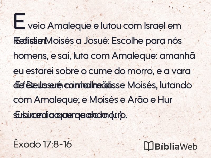 Êxodo 17:8-16 em imagem para compartilhar