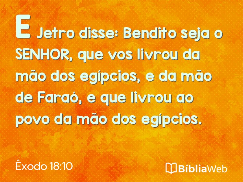 Êxodo 18:10 em imagem para compartilhar