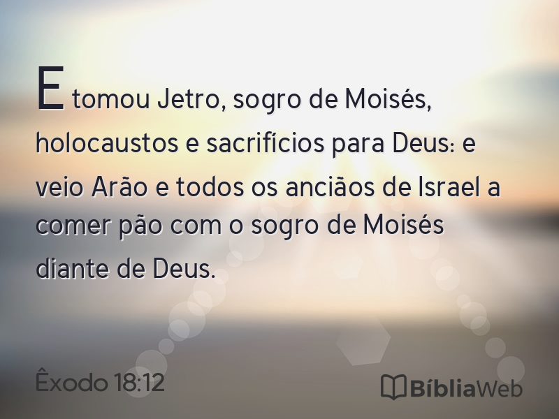 Êxodo 18:12 em imagem para compartilhar
