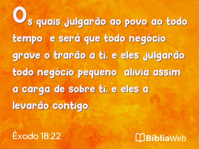 Êxodo 18:22 em imagem para compartilhar