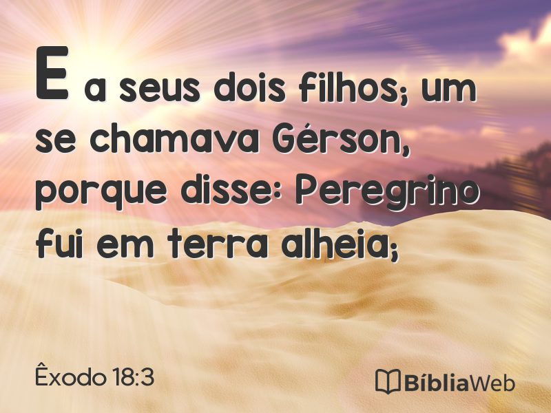 Êxodo 18:3 em imagem para compartilhar