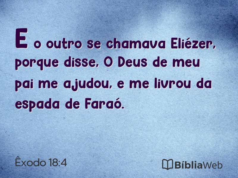 Êxodo 18:4 em imagem para compartilhar
