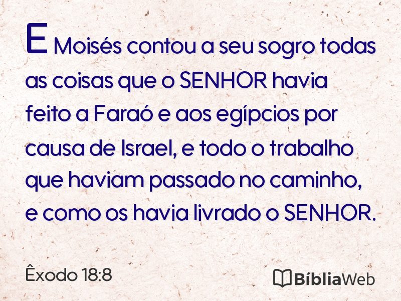 Êxodo 18:8 em imagem para compartilhar