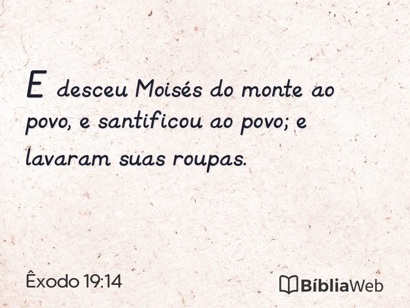 Êxodo 19:14 em imagem para compartilhar