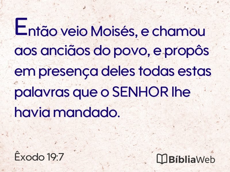 Êxodo 19:7 em imagem para compartilhar