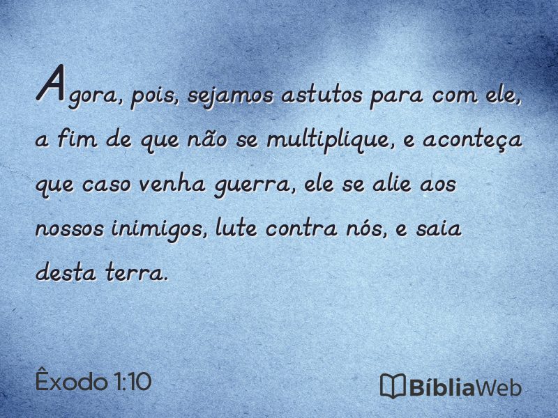 Êxodo 1:10 em imagem para compartilhar