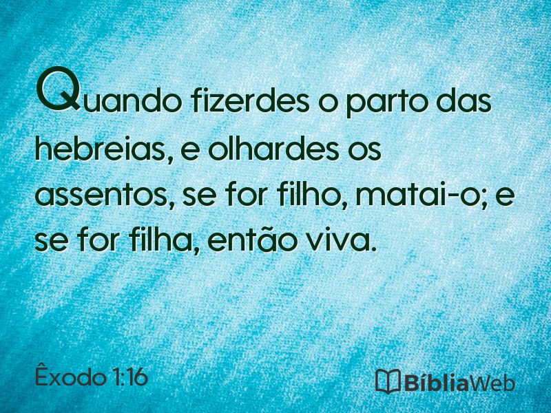 Êxodo 1:16 em imagem para compartilhar