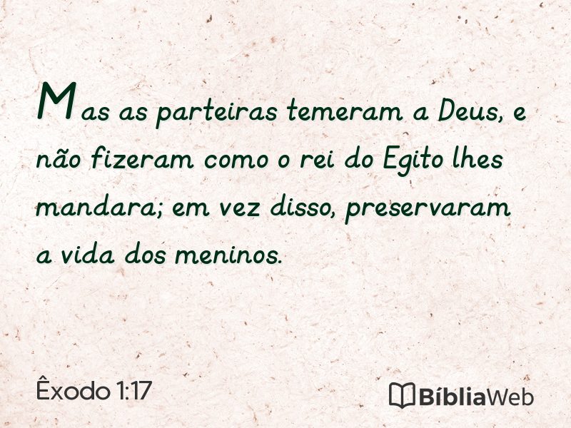 Êxodo 1:17 em imagem para compartilhar