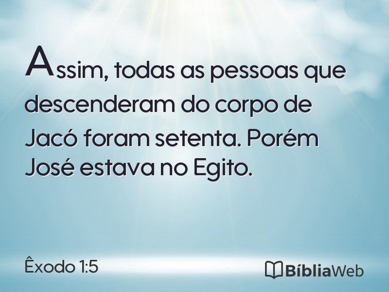 Êxodo 1:5 em imagem para compartilhar