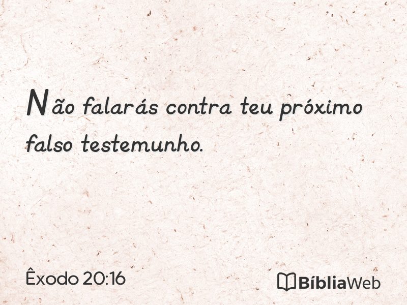 Êxodo 20:16 em imagem para compartilhar