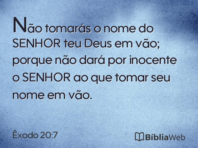 Êxodo 20:7 em imagem para compartilhar