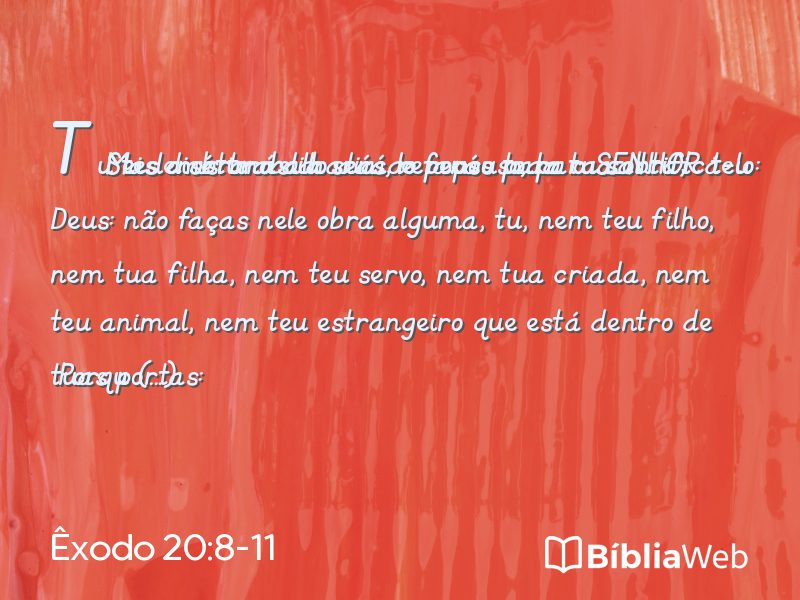 Êxodo 20:8-11 em imagem para compartilhar