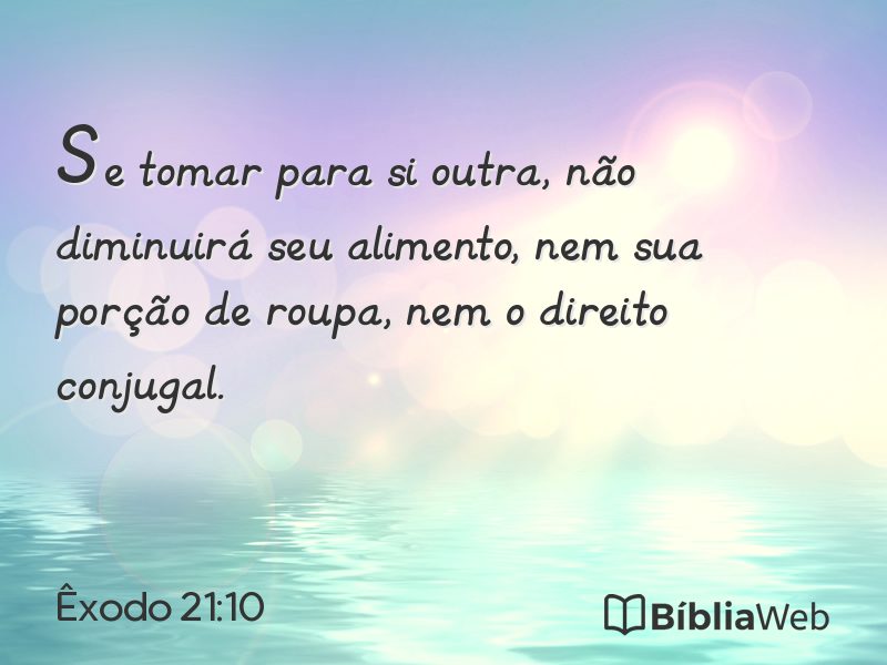 Êxodo 21:10 em imagem para compartilhar